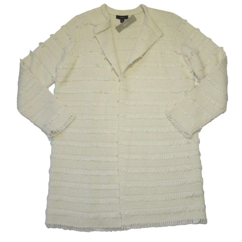 NWT J.Crew Juliette in Muslin Collarless Sweater-blazer with Fringe Stripe S